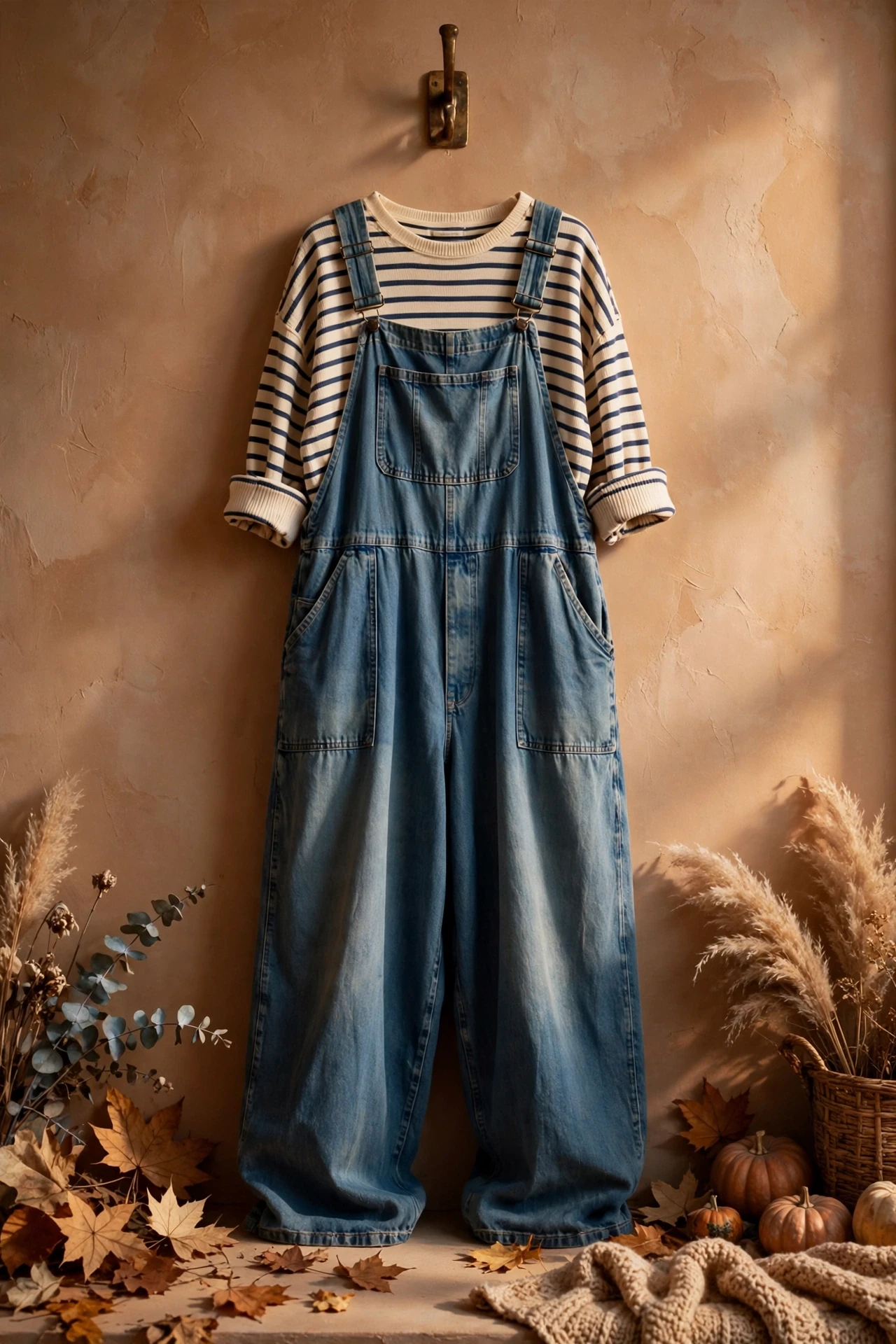CHARTOU Denim Barrel Overalls