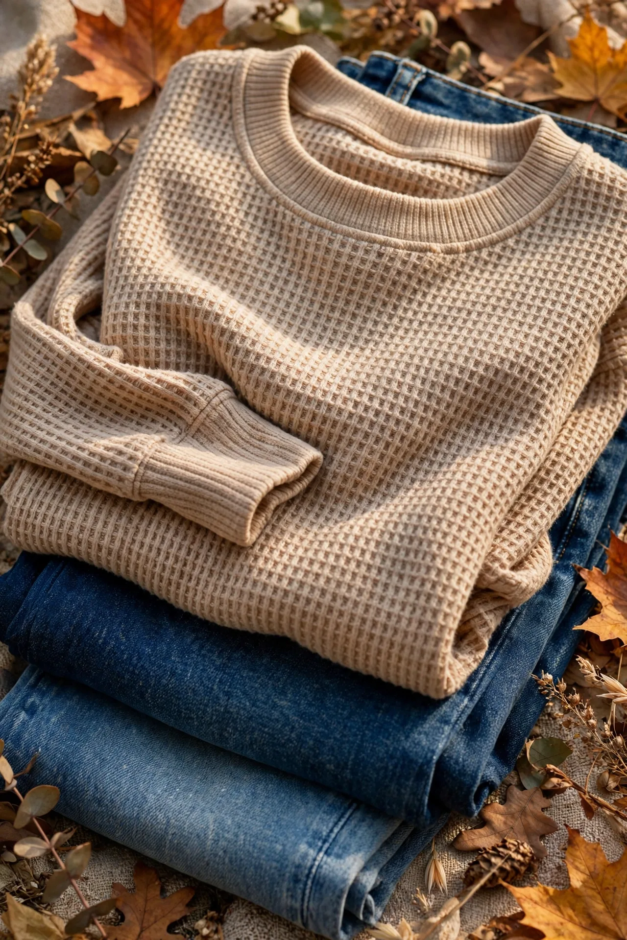 morhuduck Waffle Knit Long-Sleeve Top