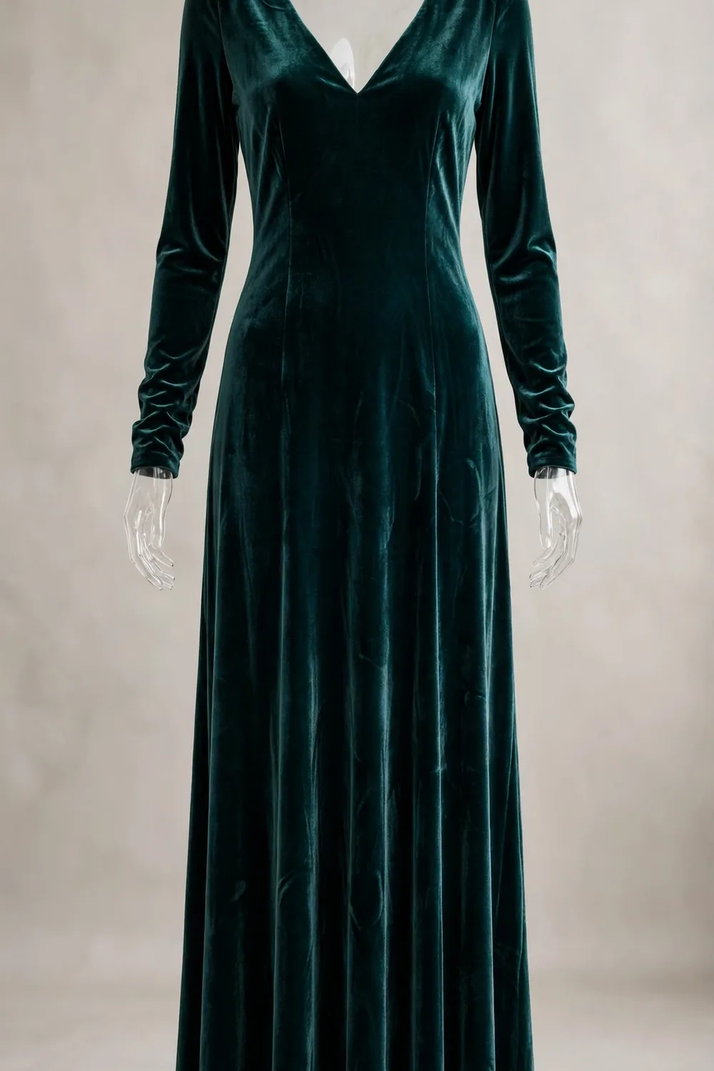 Velvet V-Neck Maxi Dress