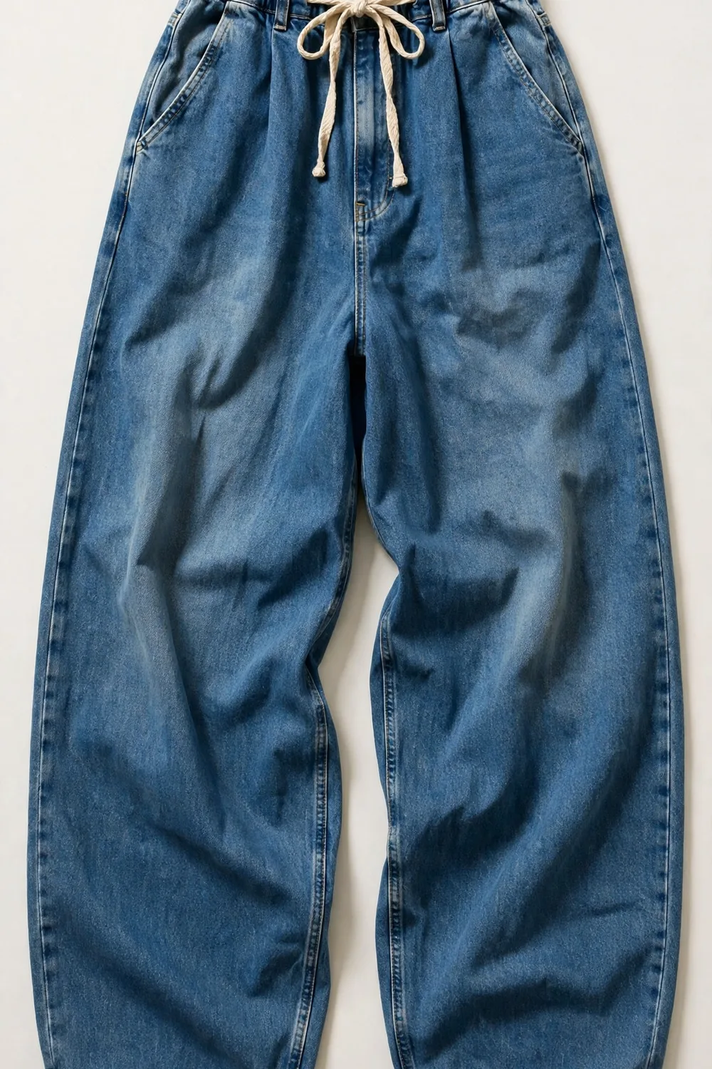 Baggy Cinch-Waist Jeans