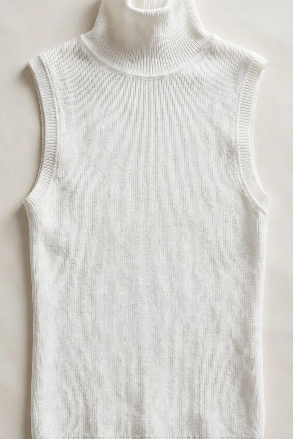 Sleeveless Mock-Neck Knit Top