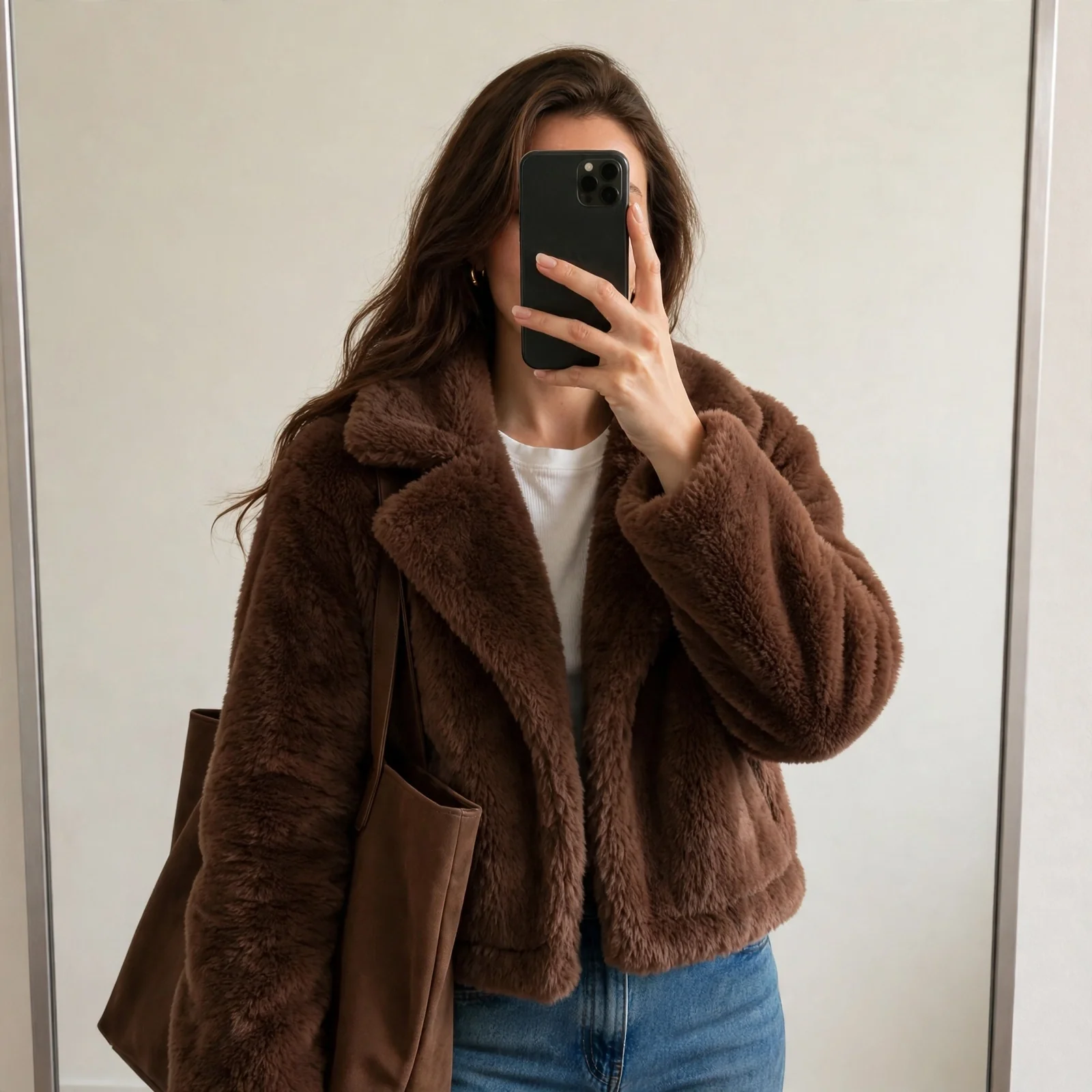 Flygo Faux Fur Cropped Jacket