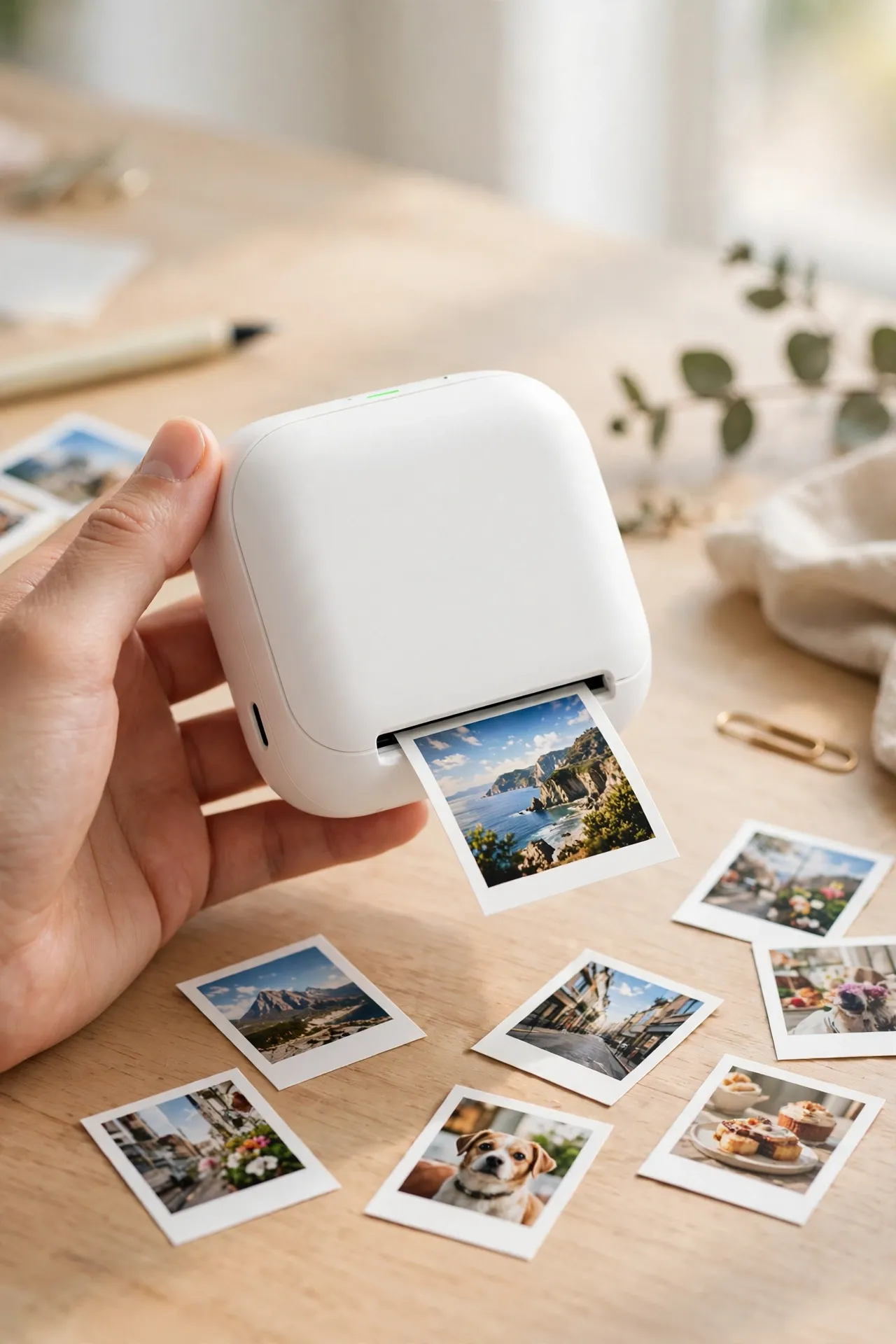 Kodak Step pocket photo printer printing a small photo