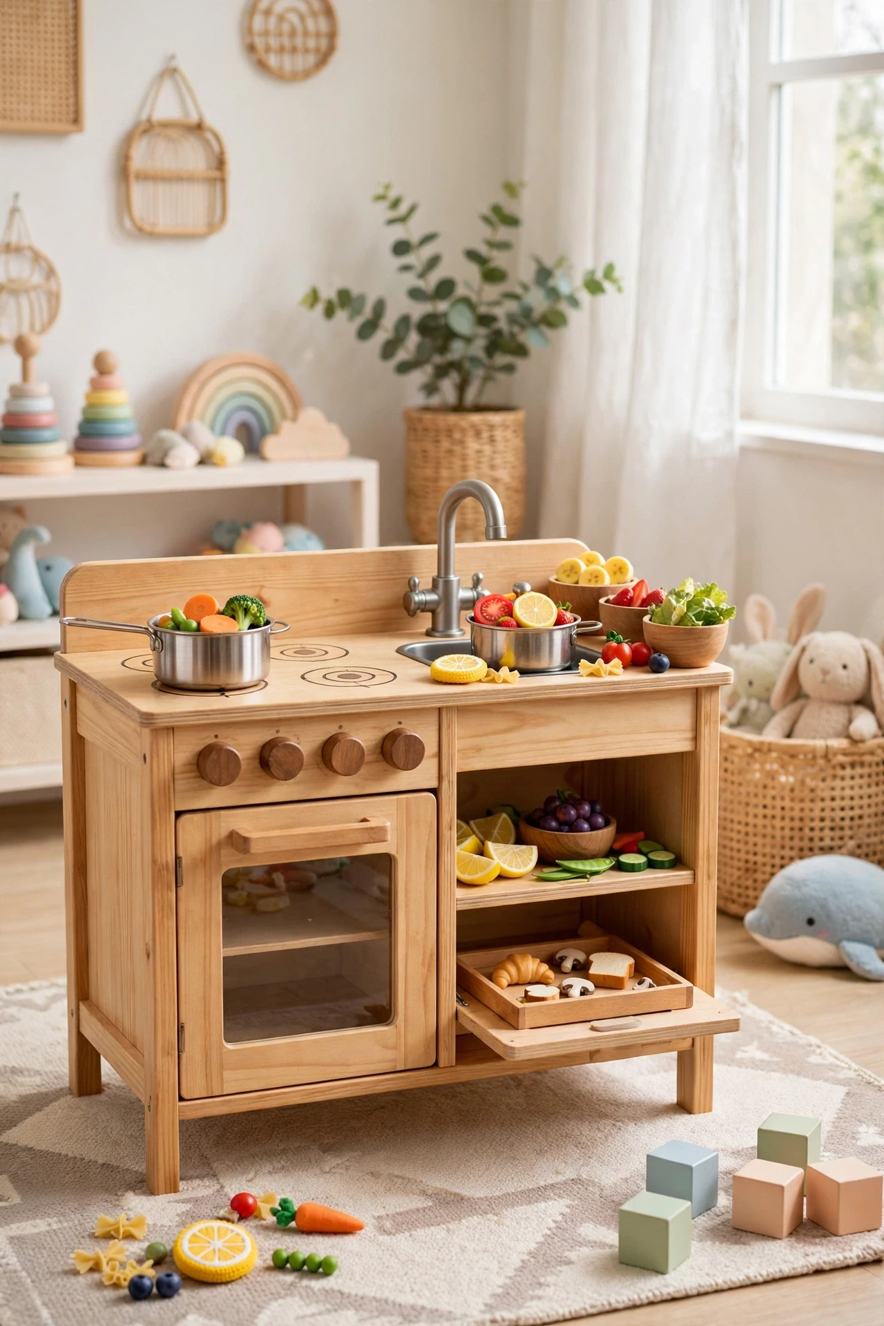 A Wooden Play Kitchen