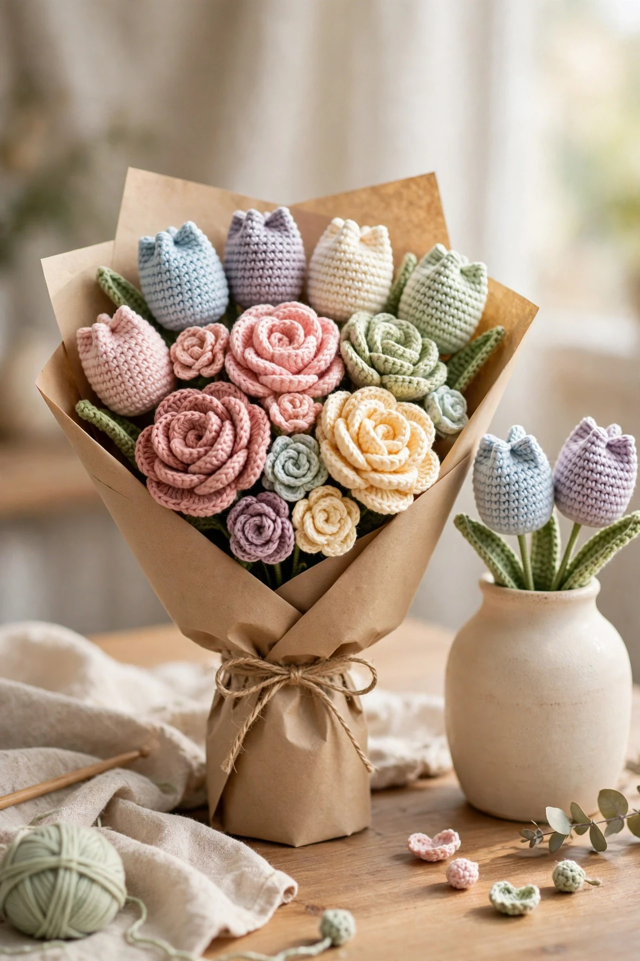 Crocheted Flower Bouquet