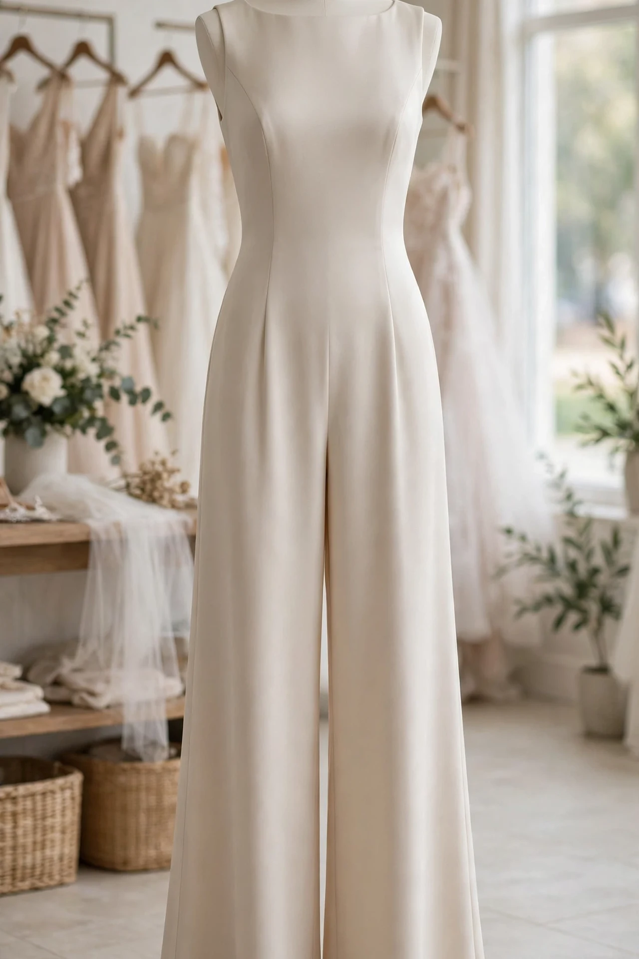 A Sleeveless Wide-Leg Jumpsuit