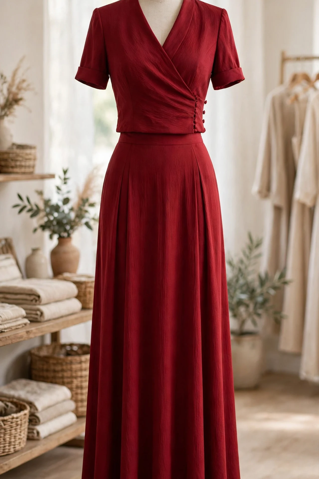 A Red Two-Piece Set