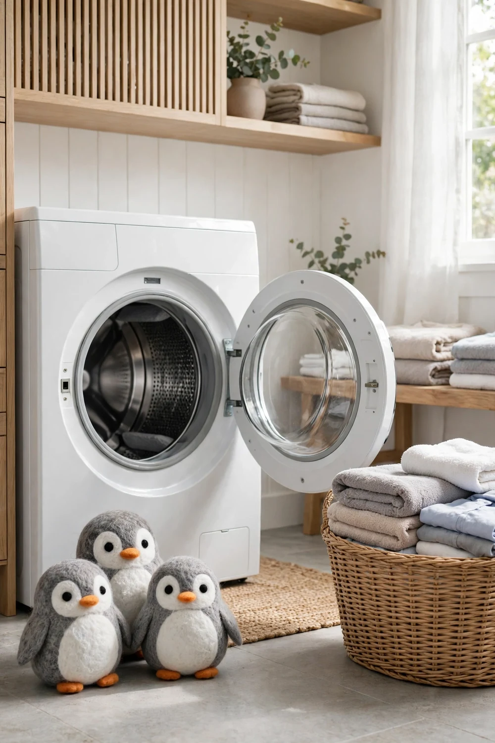 Penguin-Shaped Wool Dryer Balls