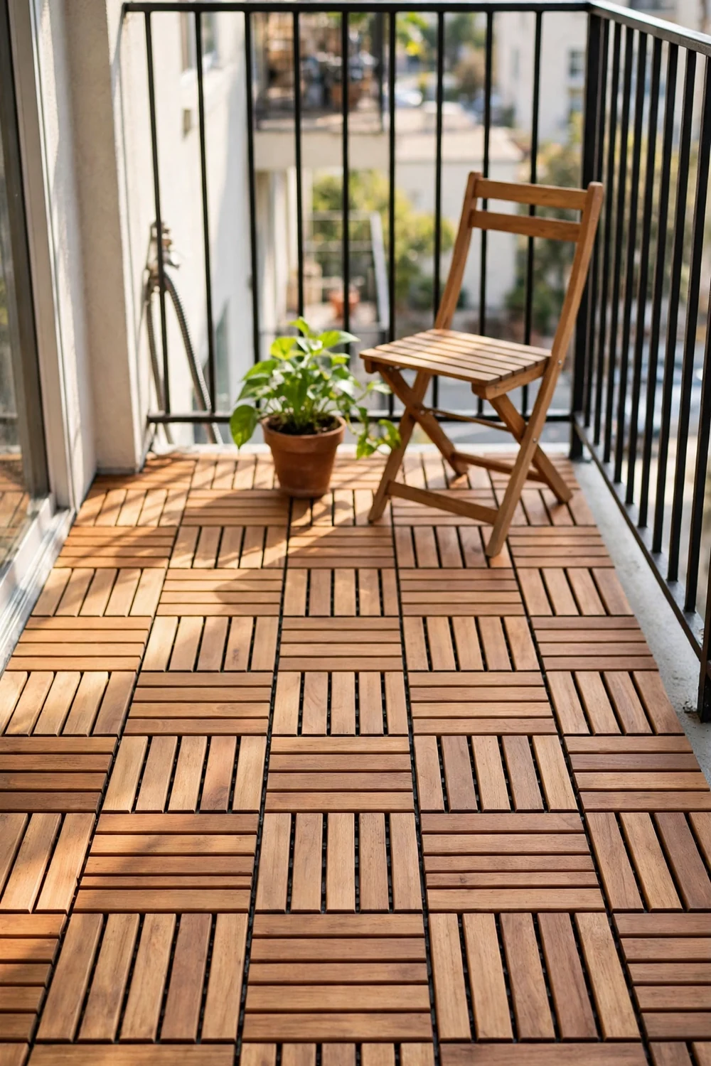 Bare Decor Interlocking Teak Floor Tiles