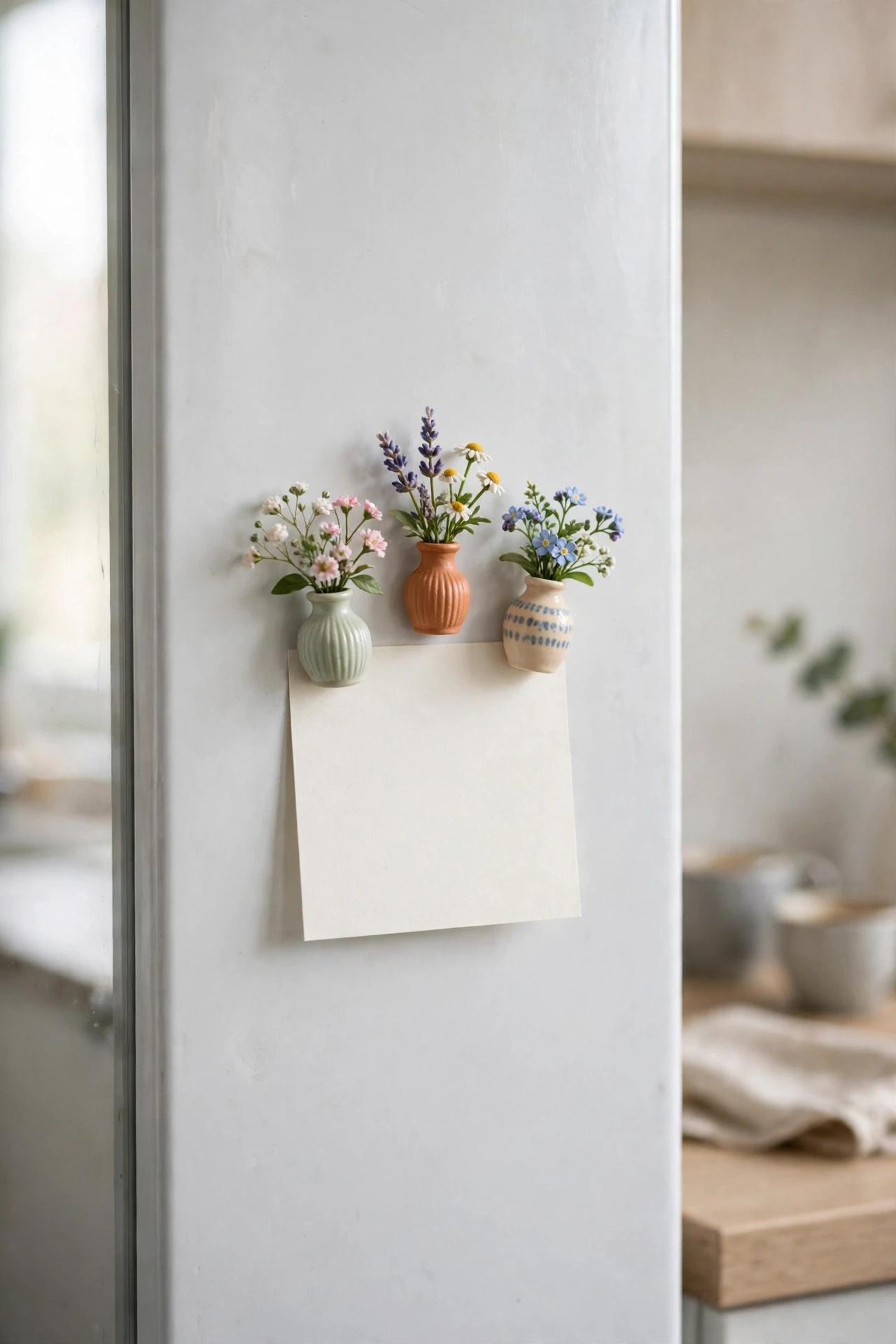 3D Flower Vase Fridge Magnets