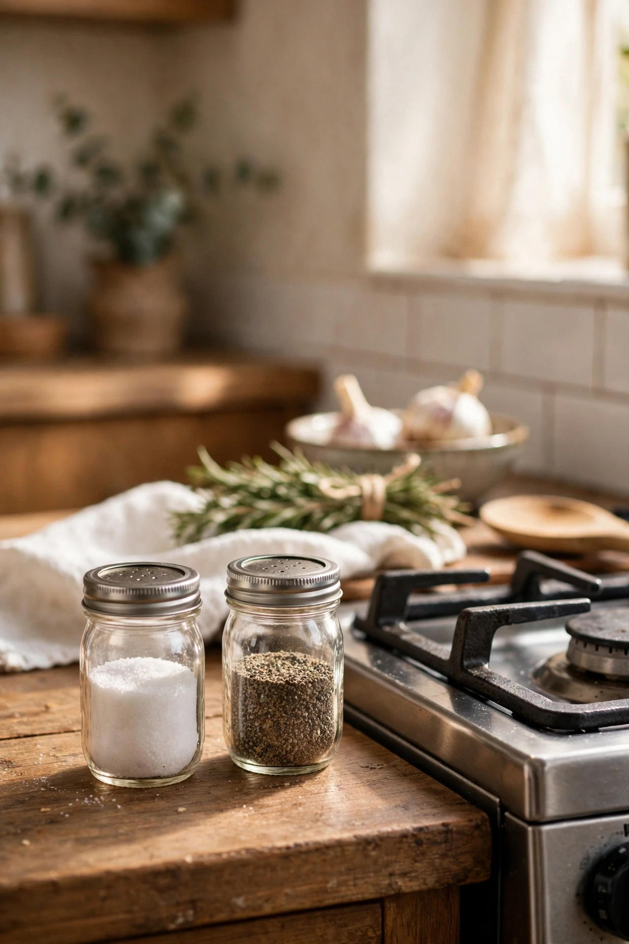 Mason Jar Salt & Pepper Shakers