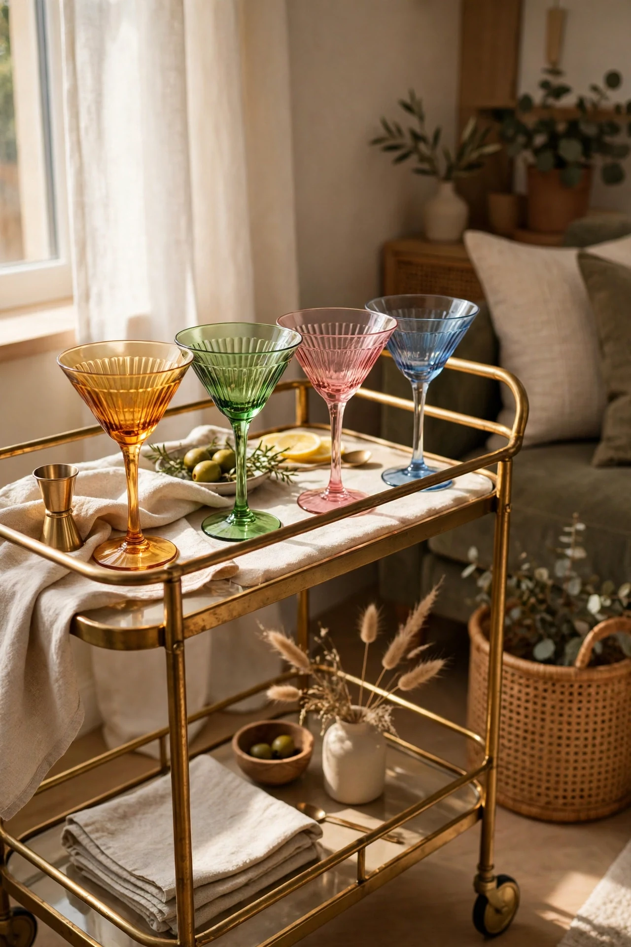 Multicolor Martini Glasses