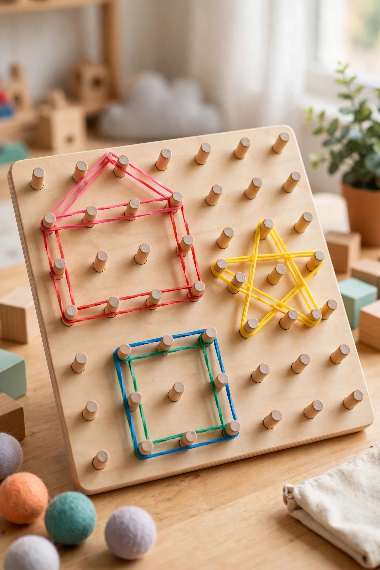 A Wooden Geoboard