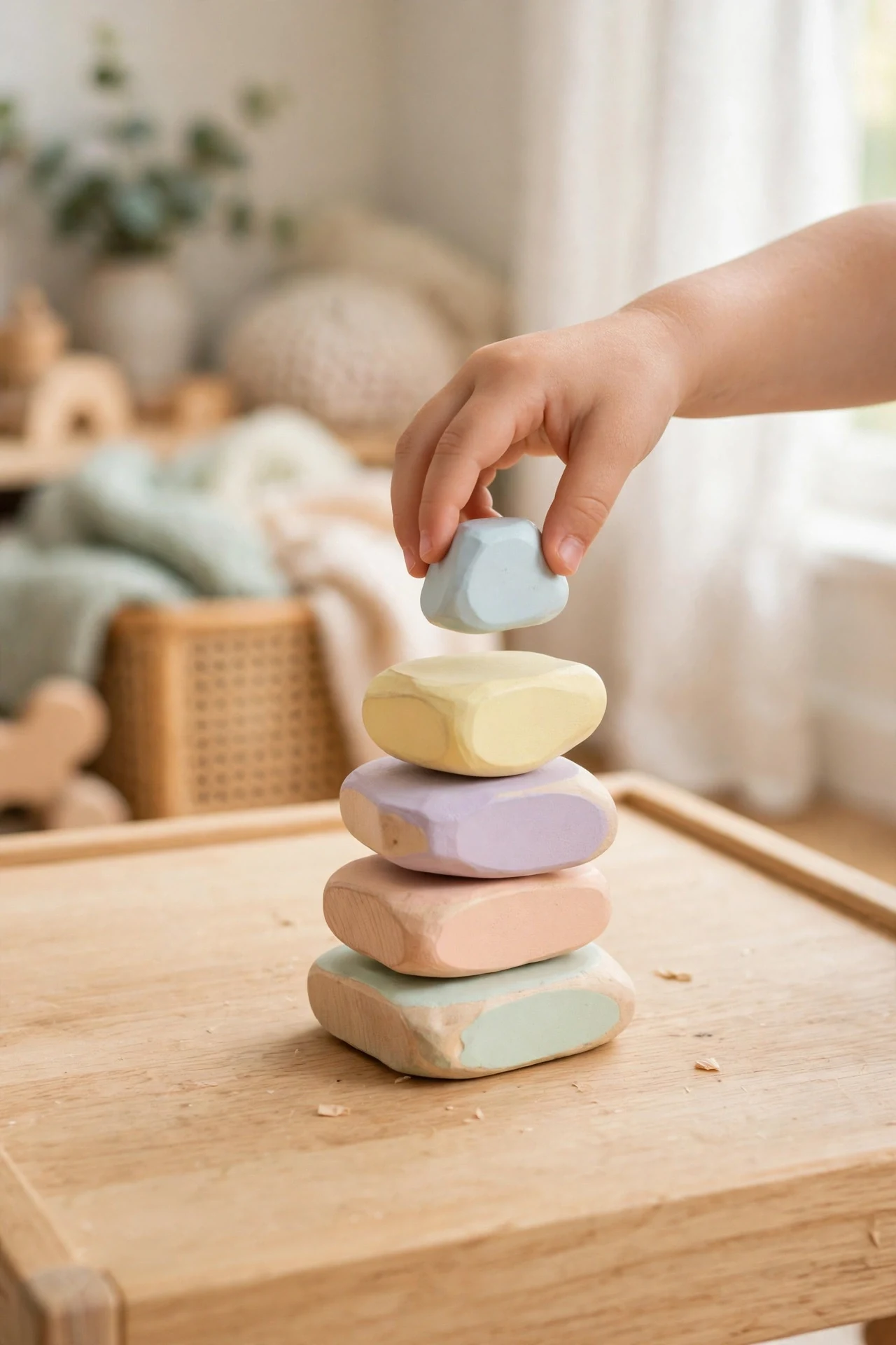 Wooden Balancing Stacking Stones