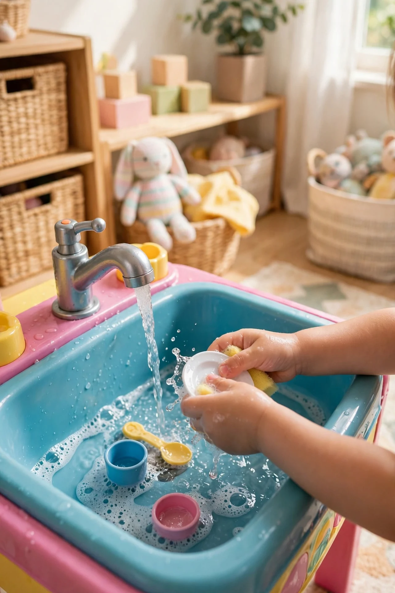 A Play Sink With A Working Faucet