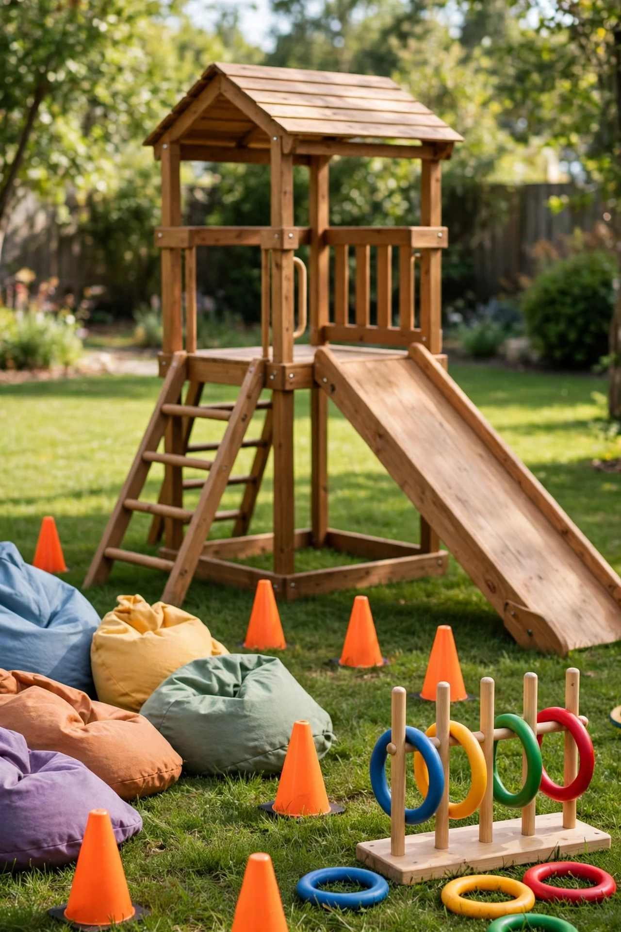 A Cones, Bean Bags And Ring Toss Set
