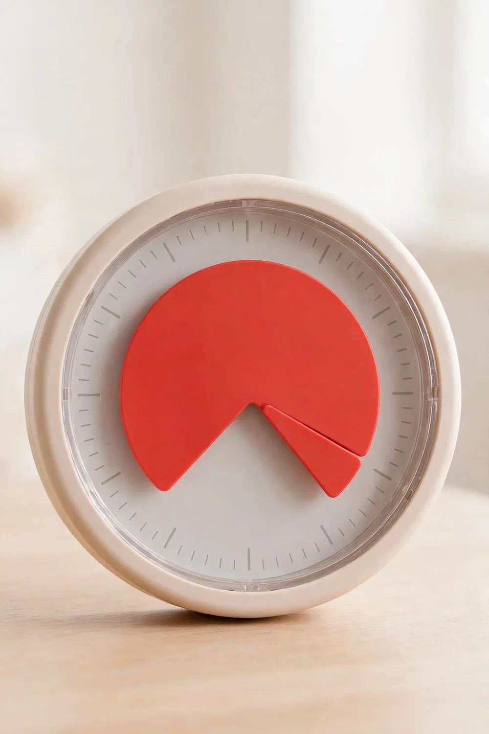 A visual countdown timer with a coloured disk