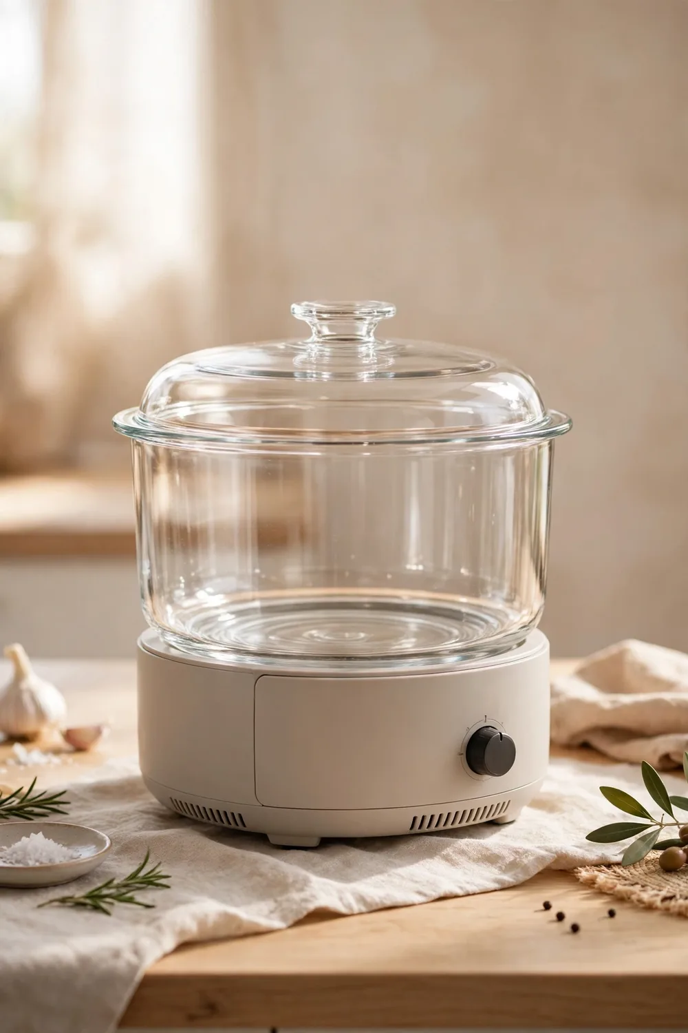 Ninja Crispi portable air fryer with glass container