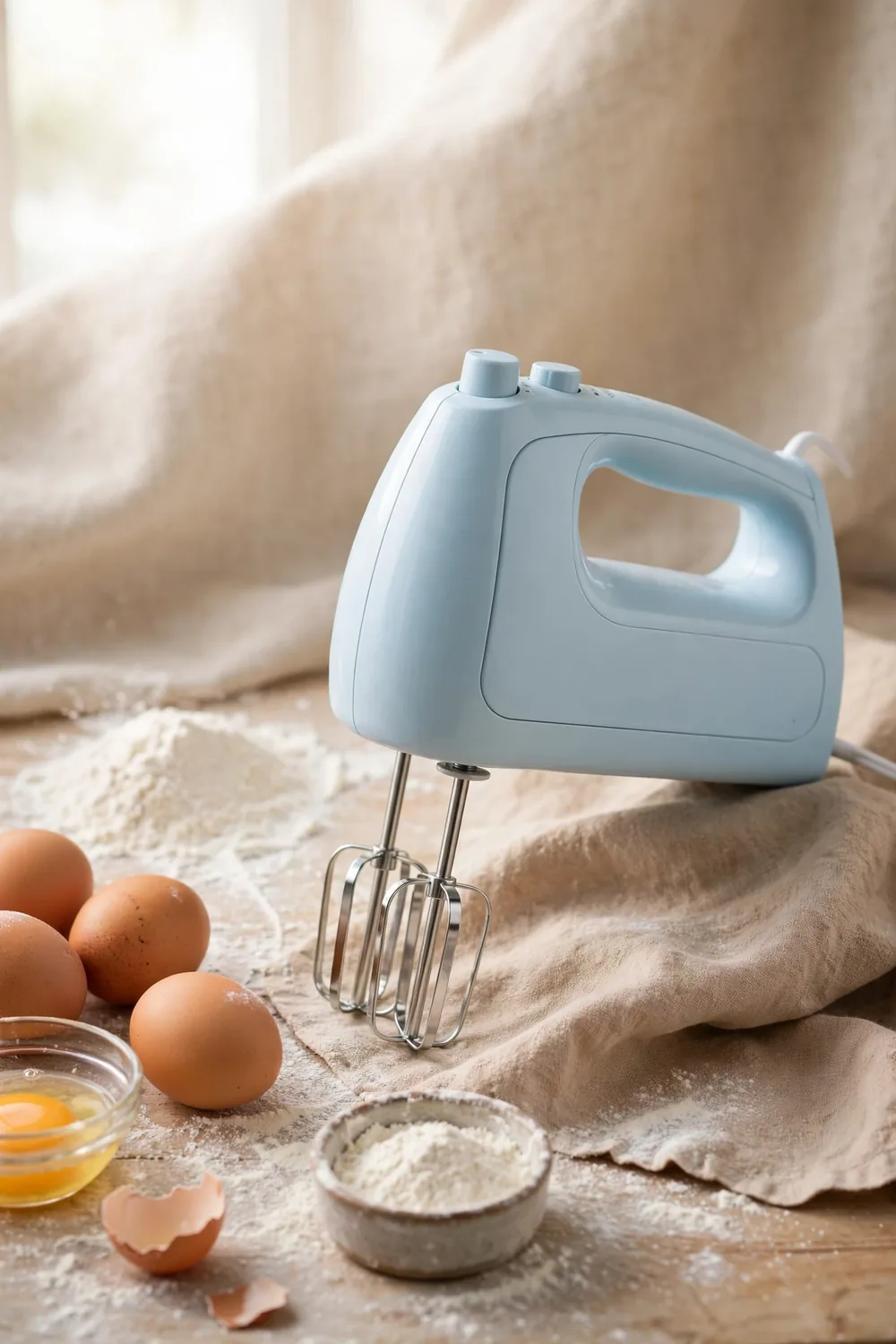 KitchenAid 5-speed hand mixer in a baking scene