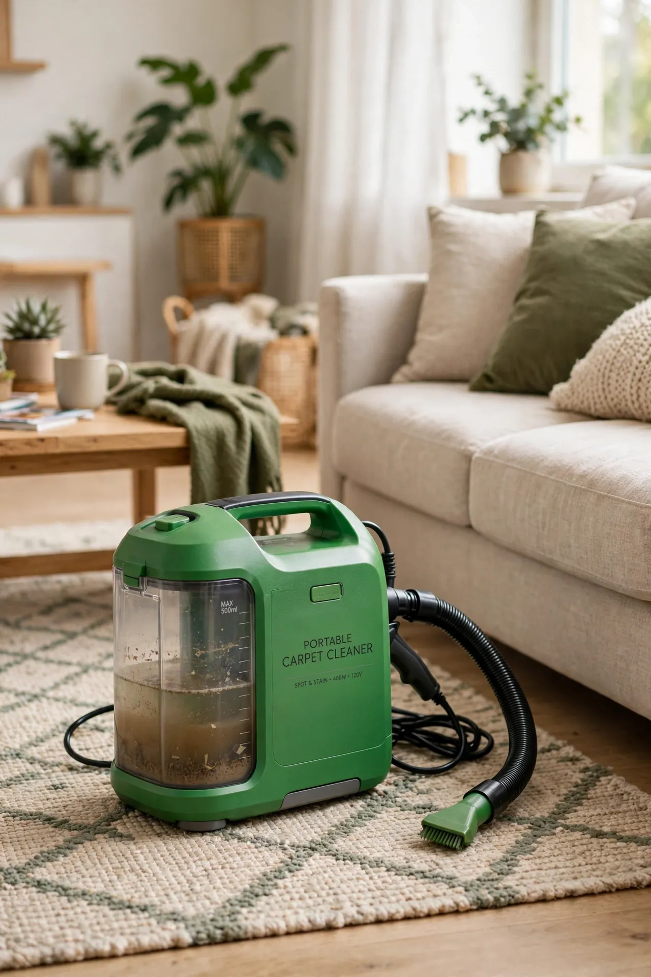 BISSELL Little Green portable carpet cleaner on a rug