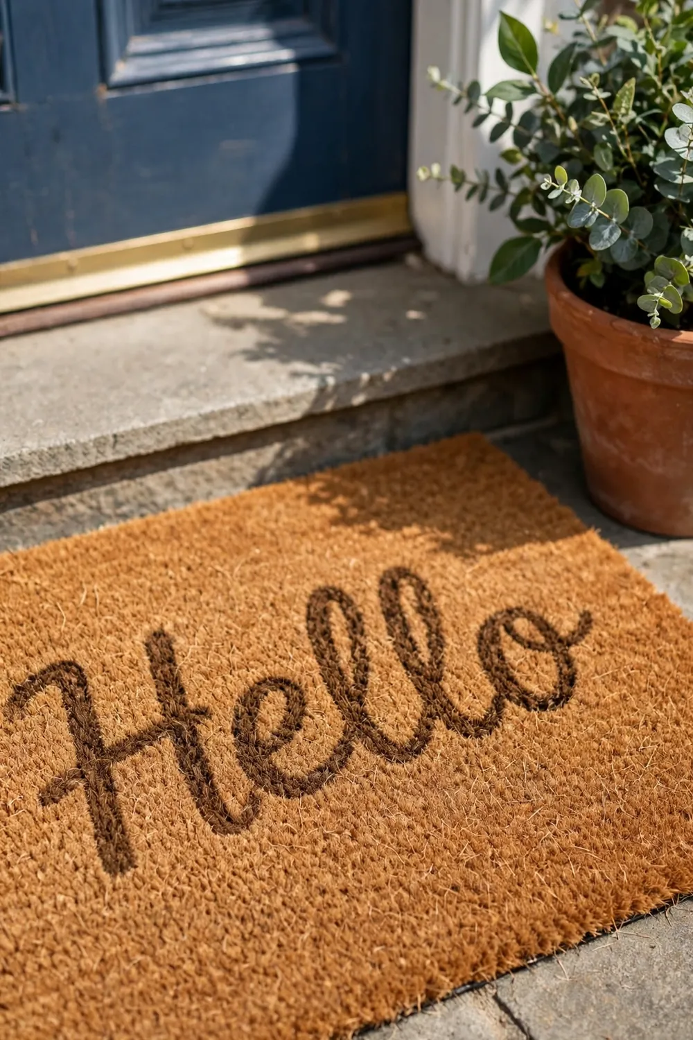 Hello Coir Doormat 18x30 (Daphnes Curations)