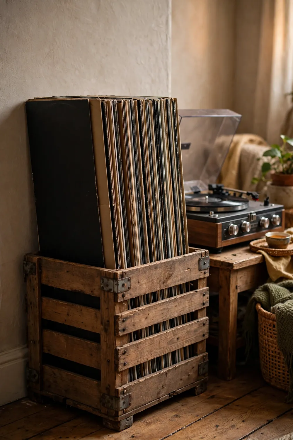 Victrola Wooden Record Crate