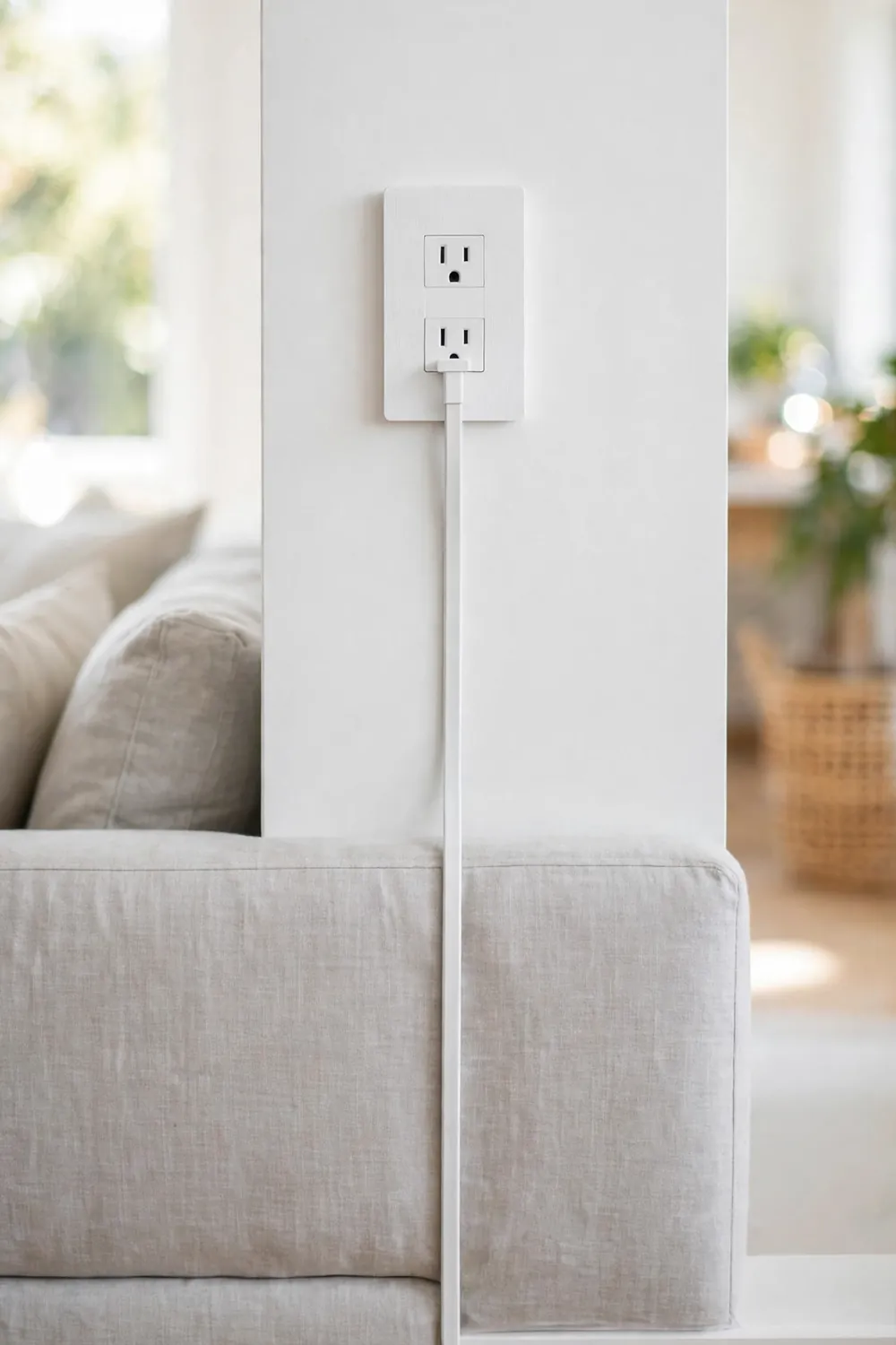 Sleek Socket Ultra-Thin Outlet Cover, 8-ft Cord