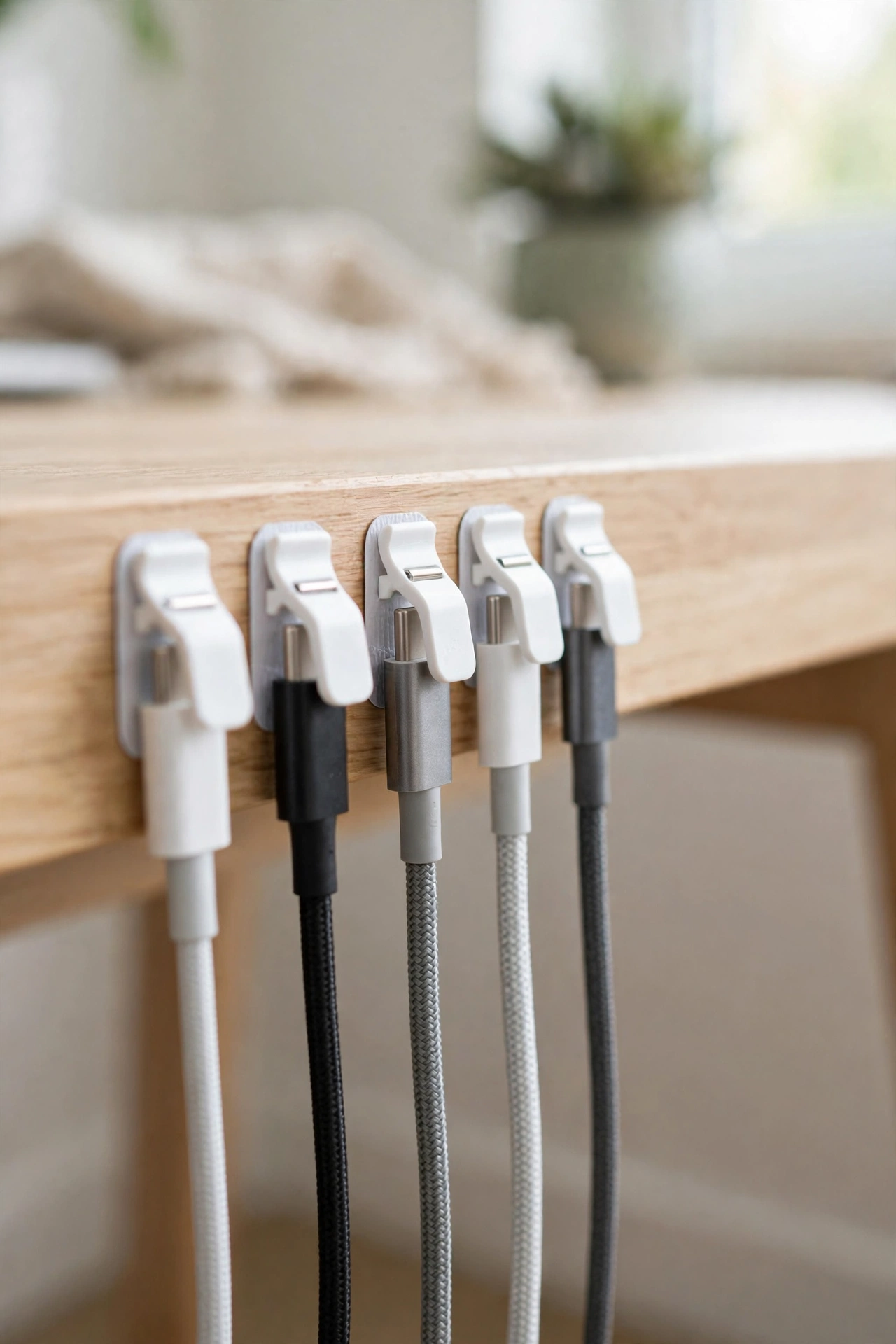 Adhesive Cable Clips for the Cord Jungle Behind Your Desk