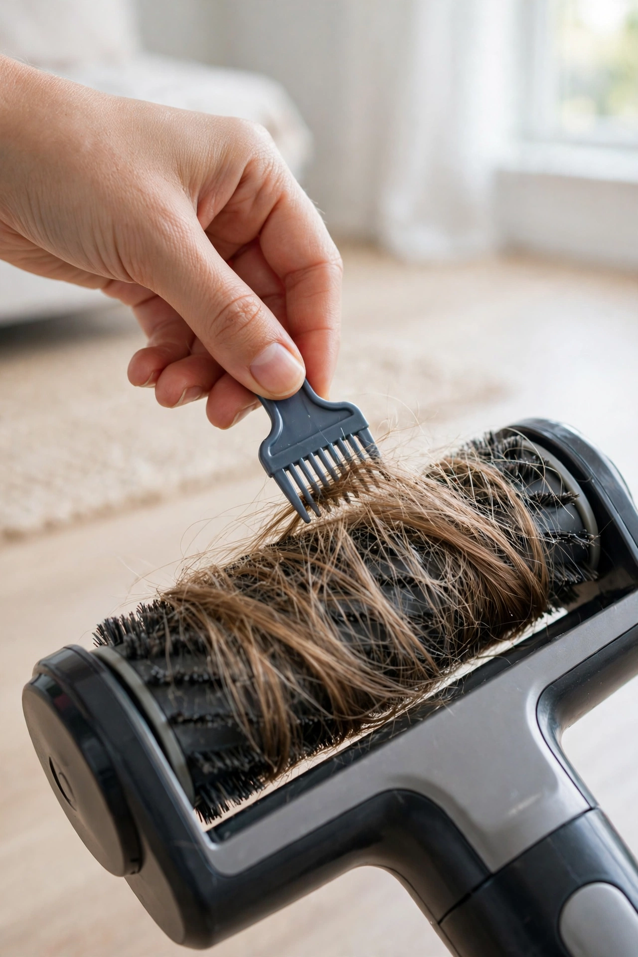 A Little Tool That De-Hairs Your Vacuum and Brushes