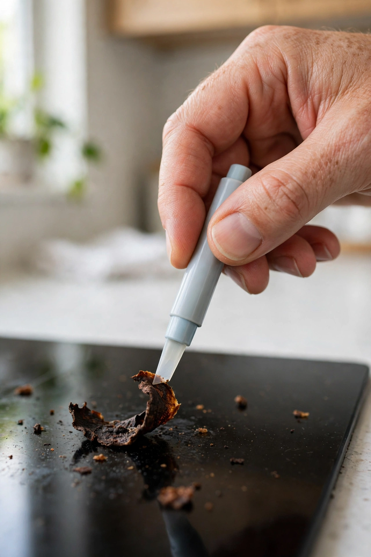 A No-Scratch Scraper for Burnt-On Stovetop Gunk