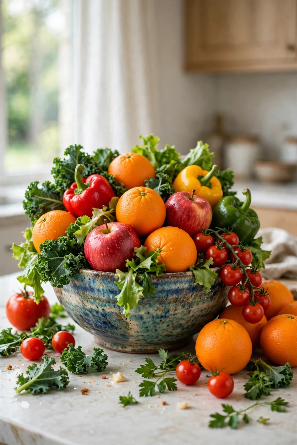 A colourful bowl of fruit and vegetables