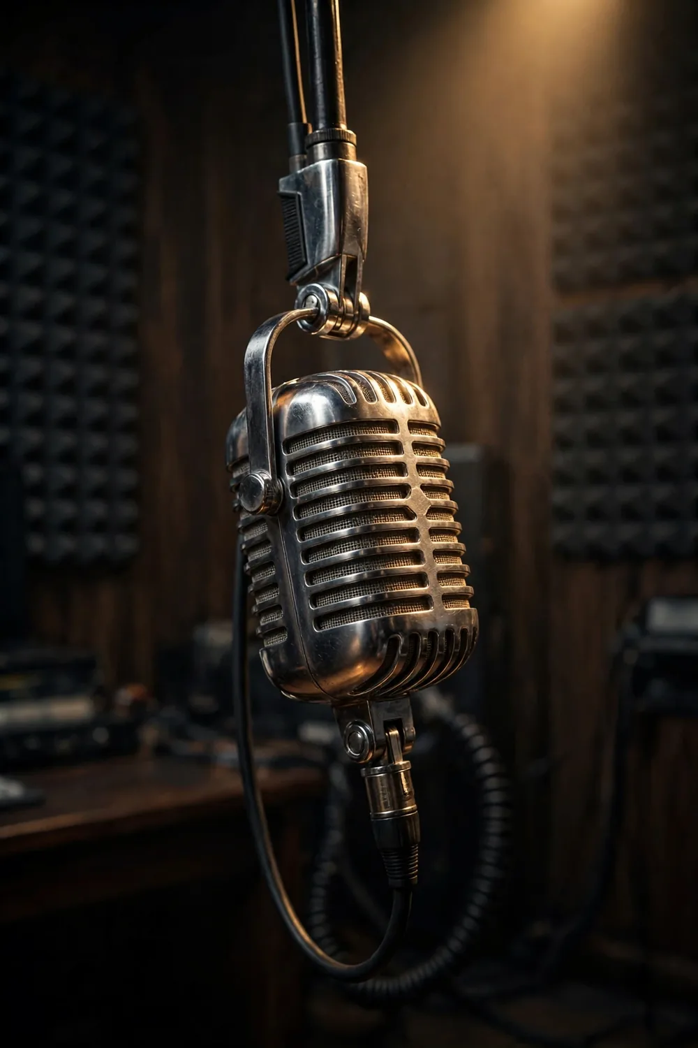 A vintage radio studio microphone