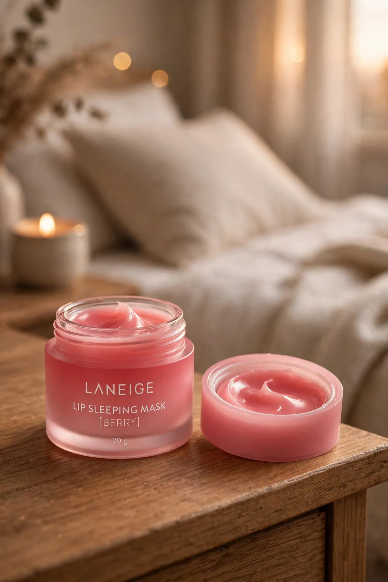 Small pink jar of Laneige Lip Sleeping Mask