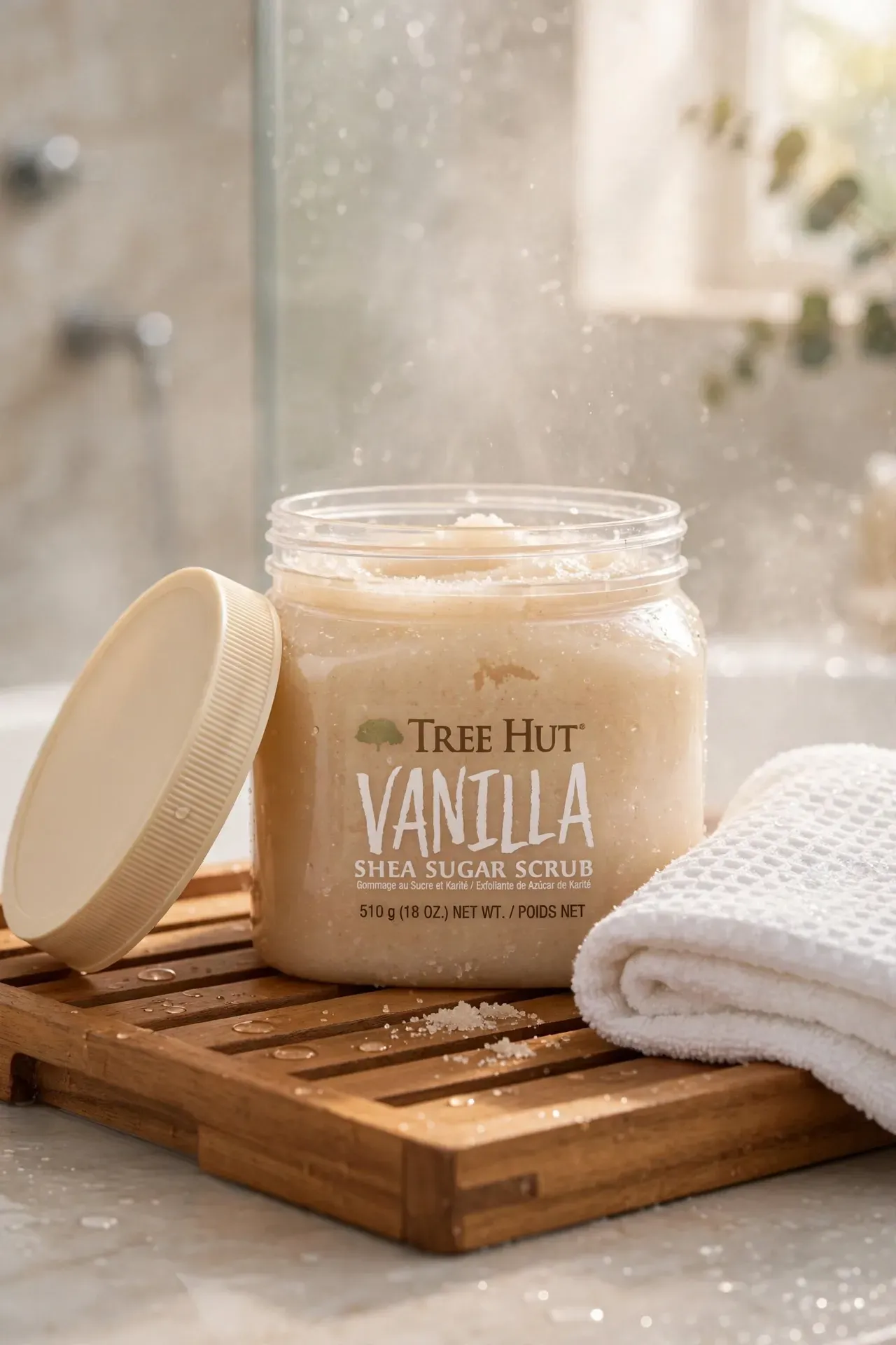 Jar of Tree Hut Vanilla Shea Sugar Scrub