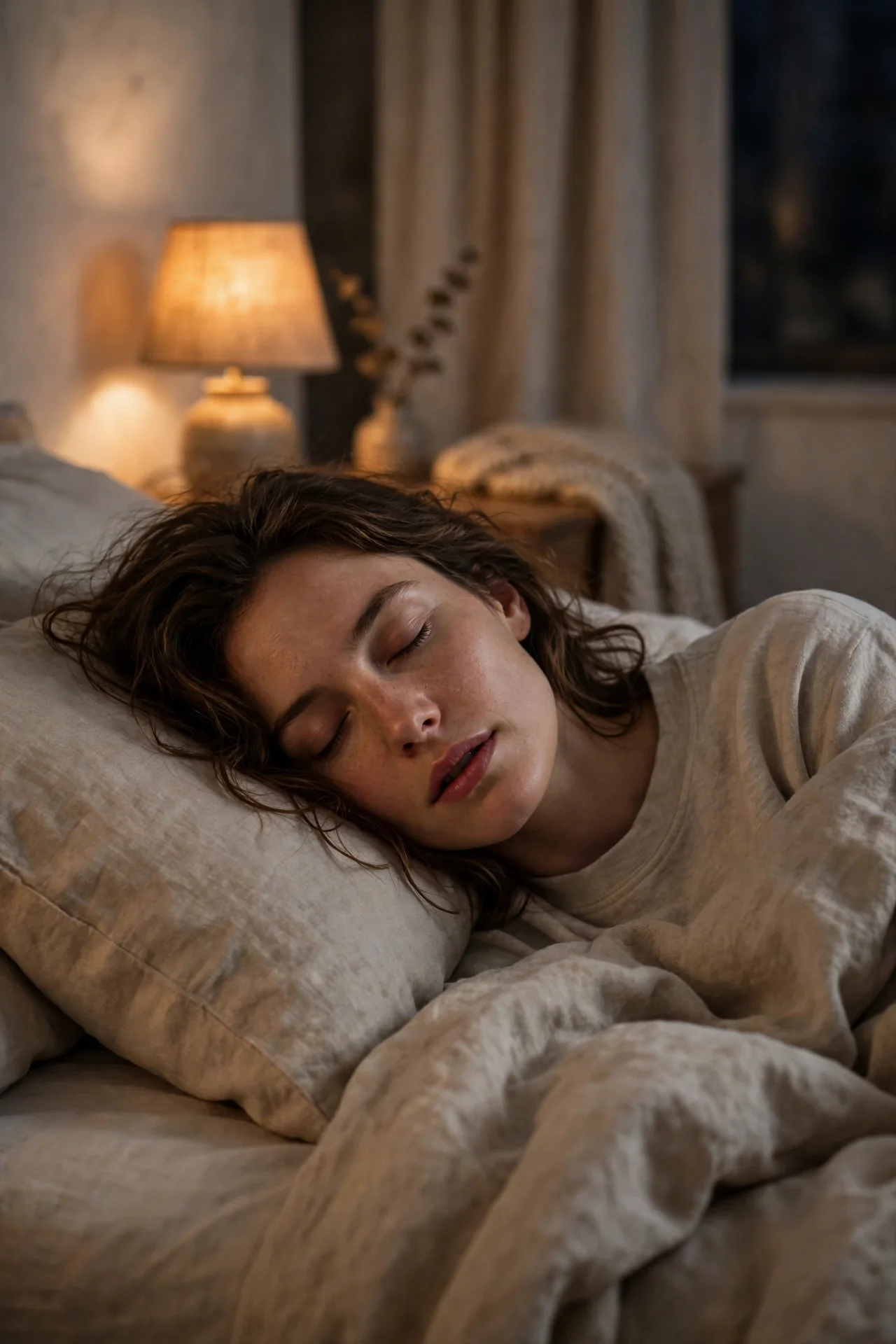 Person sleeping with mouth open