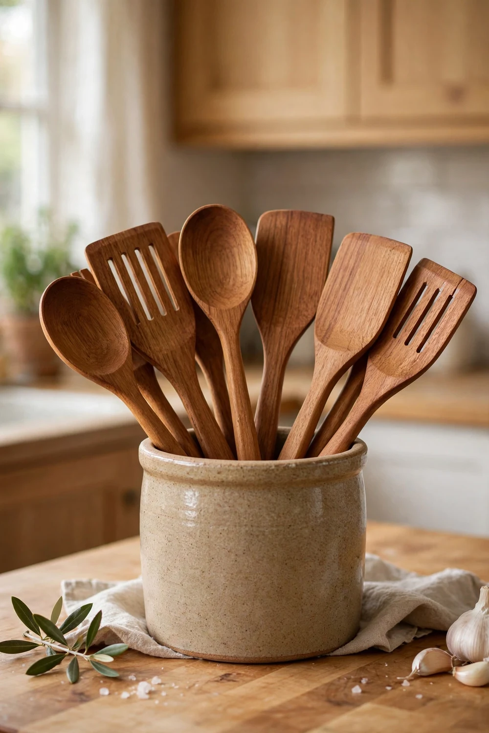 Woodenhouse teak wood utensil set
