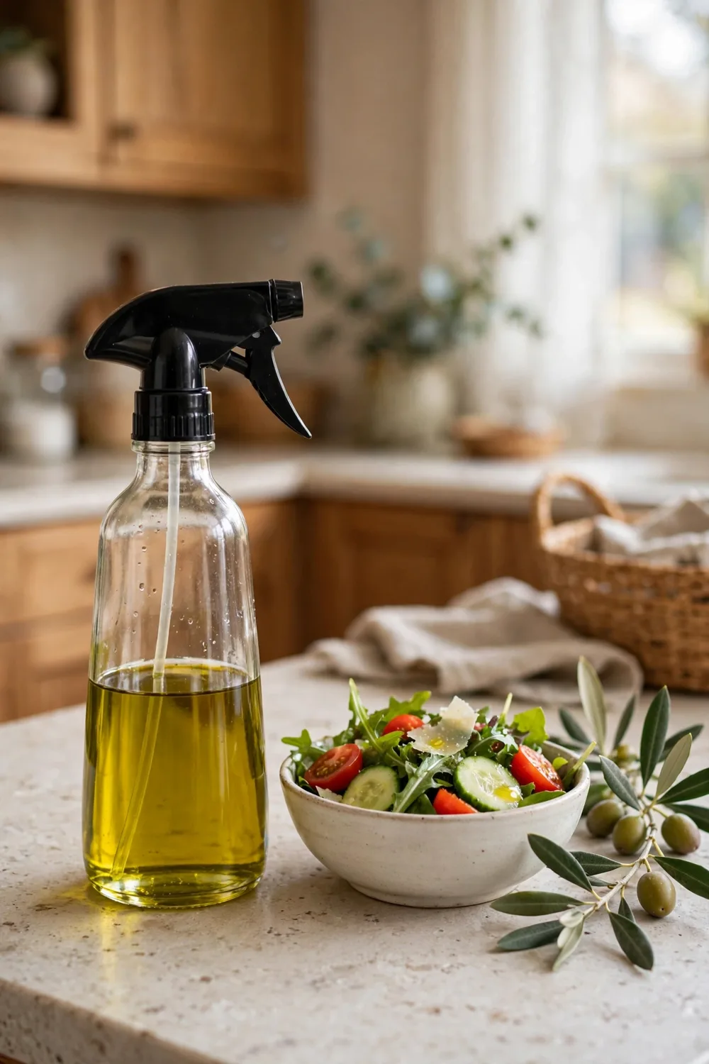 TrendPlain glass olive oil sprayer bottle