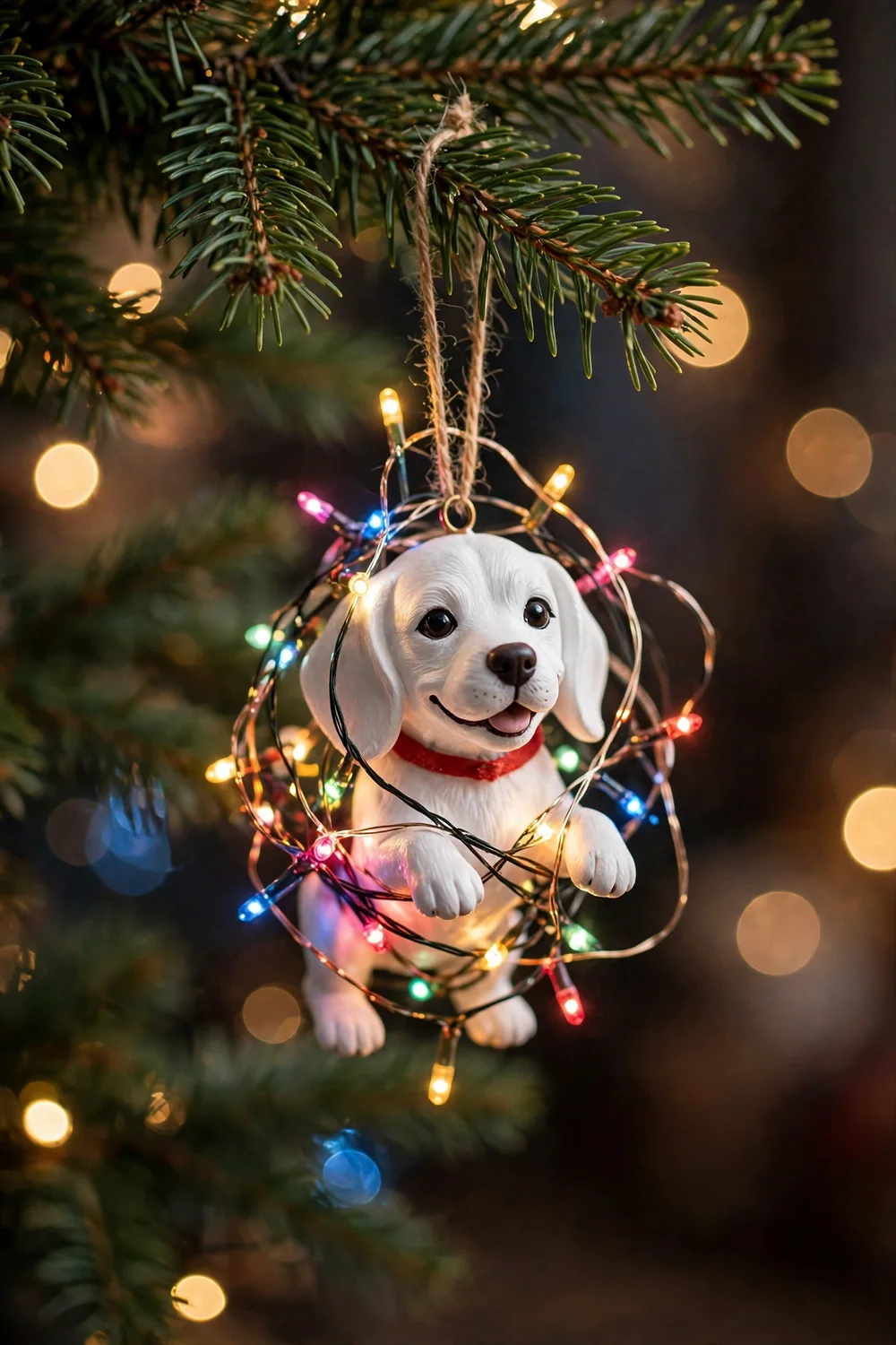 Lenox Snoopy Tangled in Lights Ornament