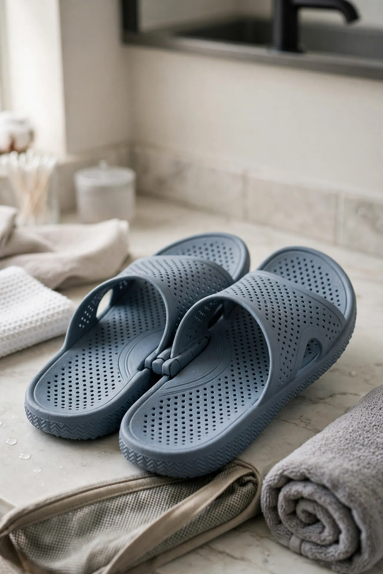 Foldable quick-dry shower sandals