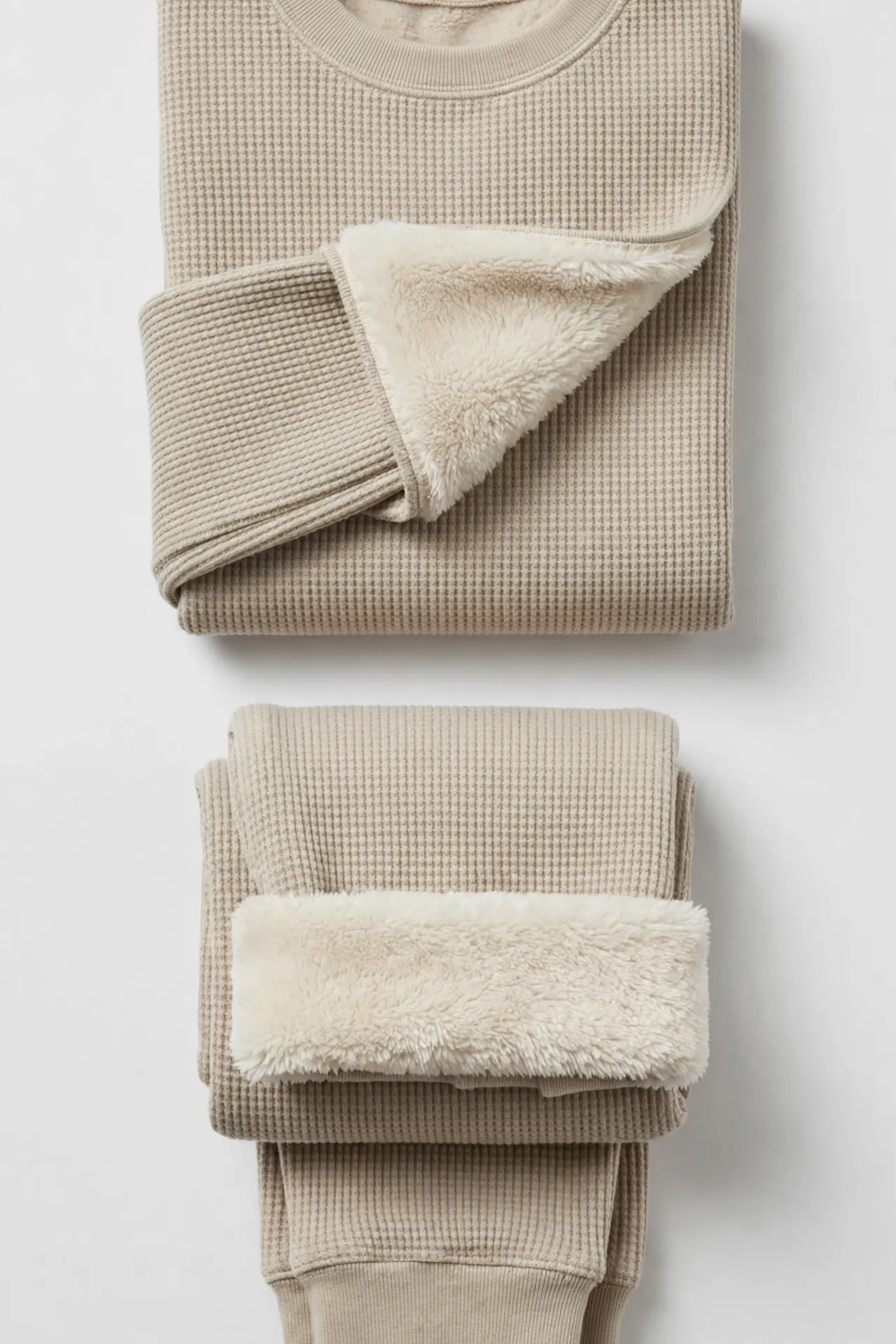 Fleece-lined thermal base layer set