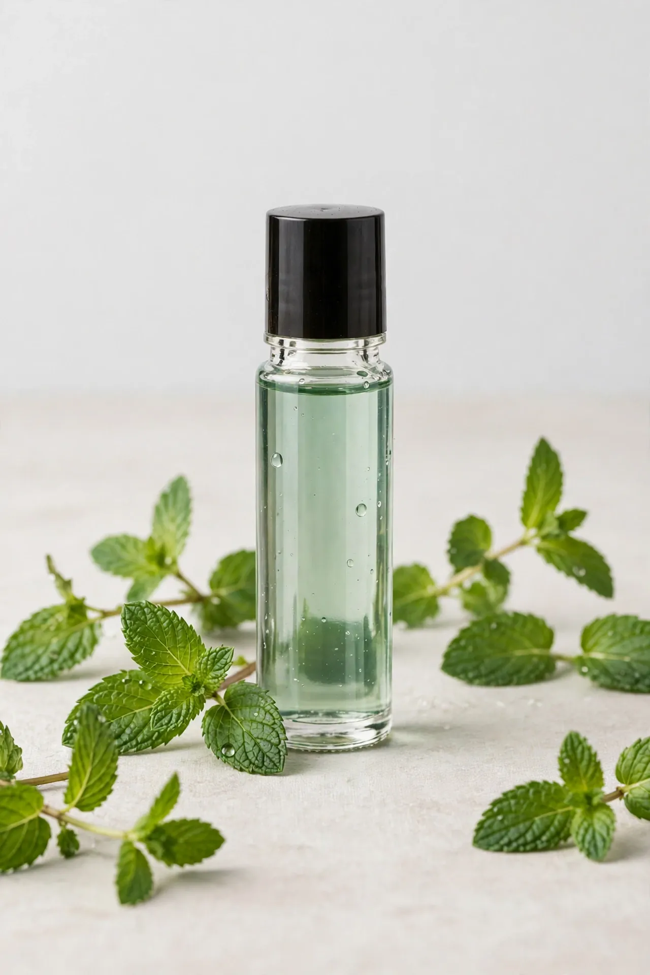 Roll-on migraine relief stick with peppermint