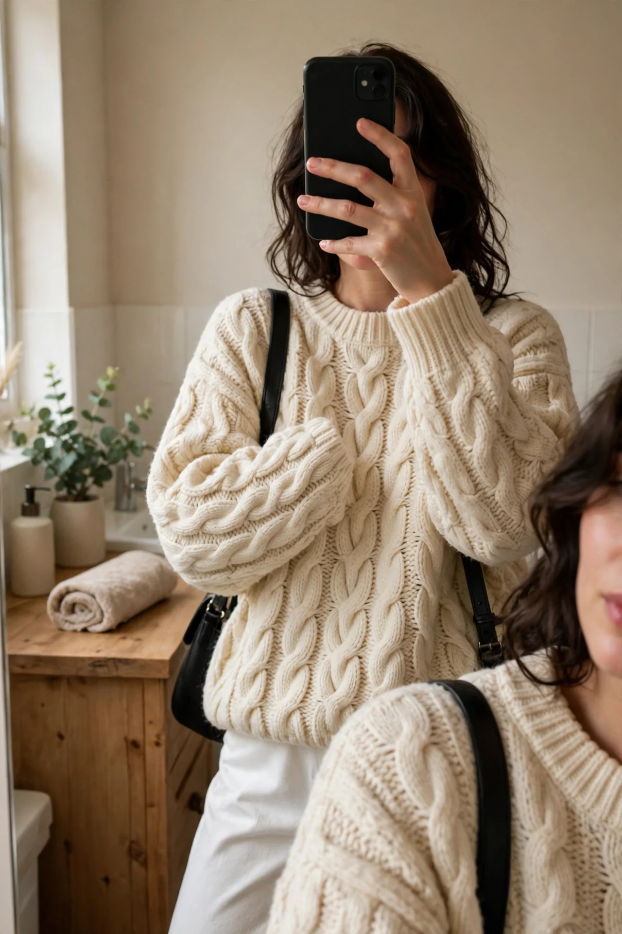 Trendy Queen Oversized Cable-Knit Sweater