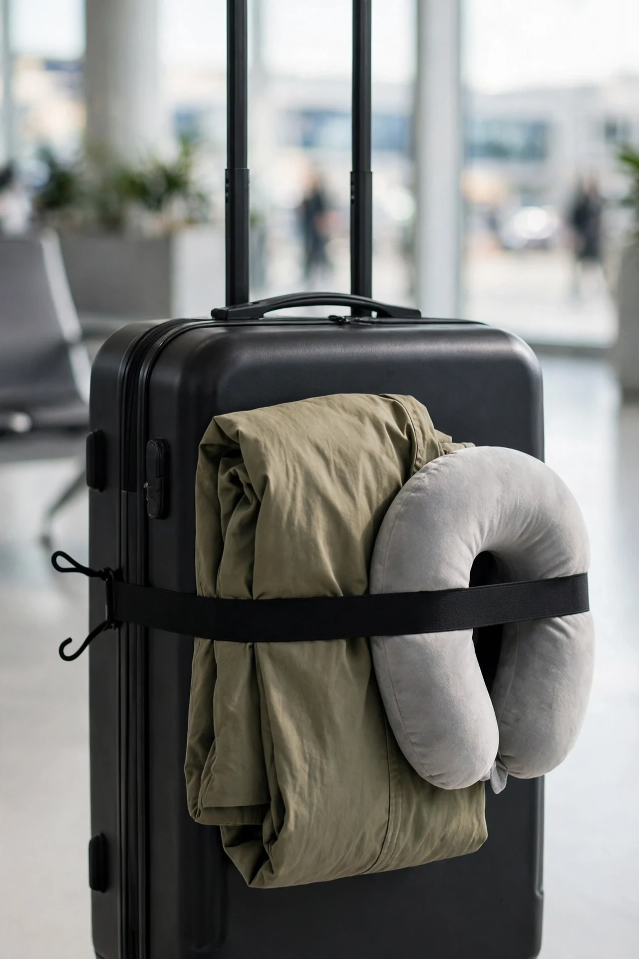 An Adjustable Bungee Luggage Strap