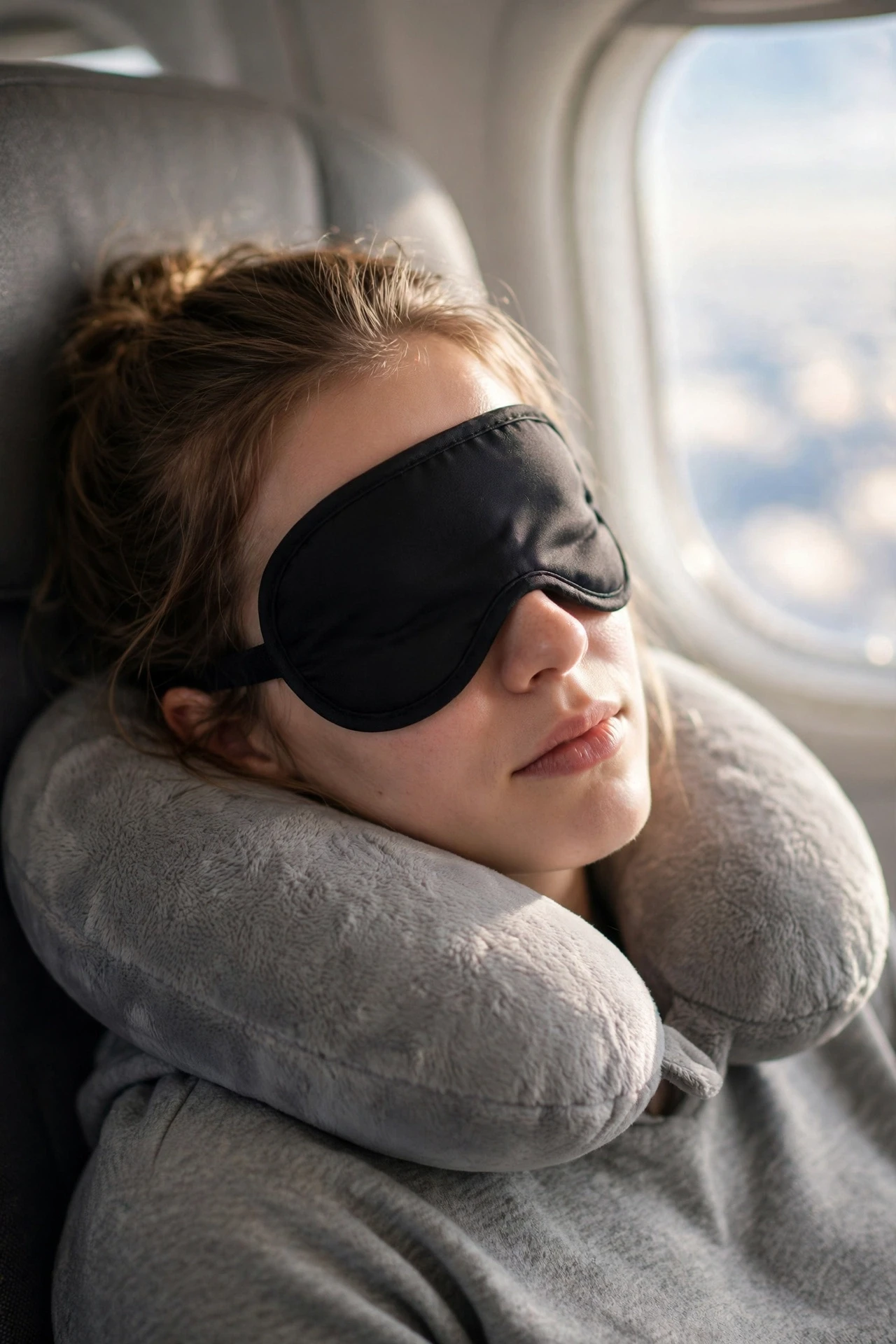 A Neck Pillow And Eye Mask Hybrid
