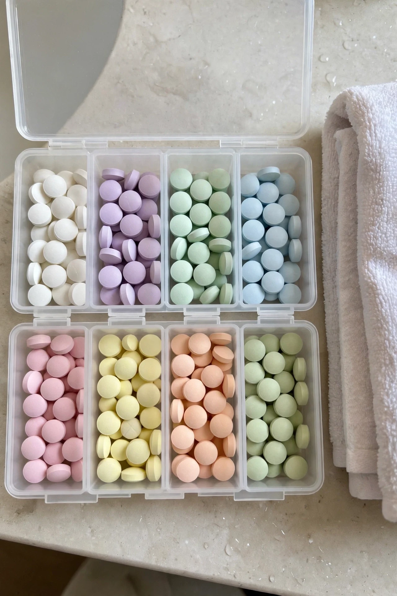An 8-Compartment Pill Organizer