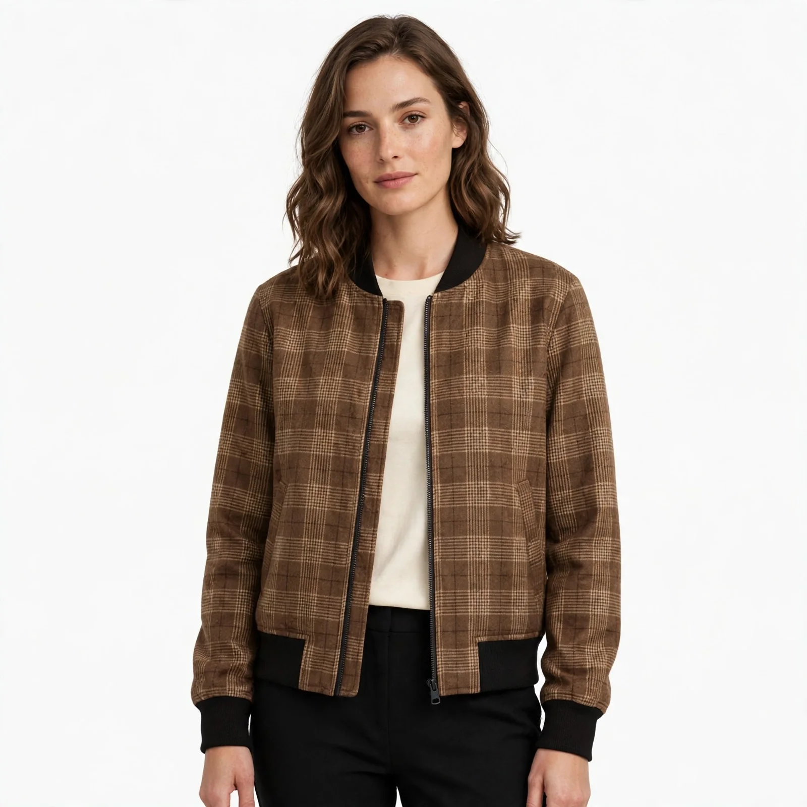 Yousify Plaid Bomber Jacket